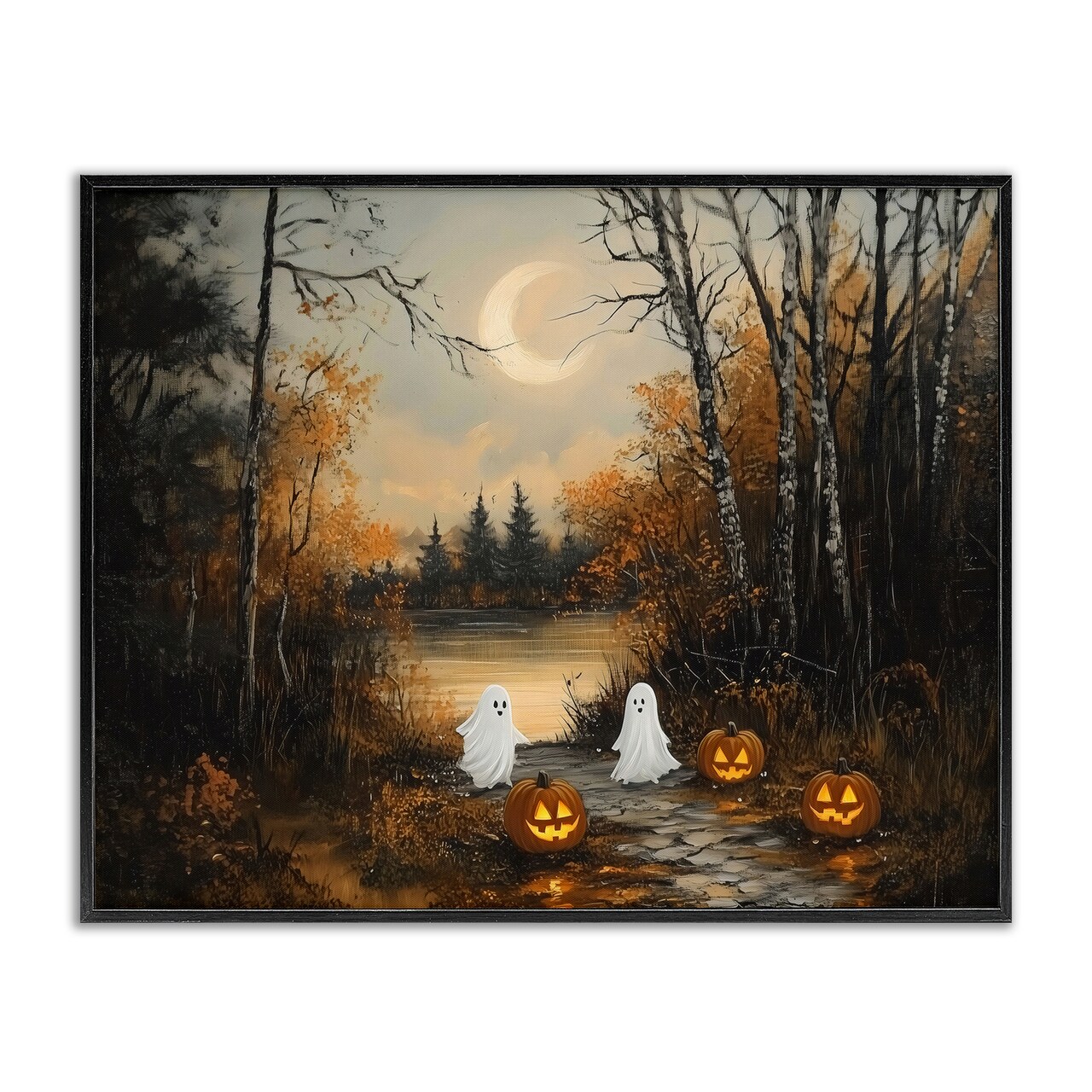 Stupell Industries Autumn Ghosts at Lake Framed Giclee, design by Arlington Prints
